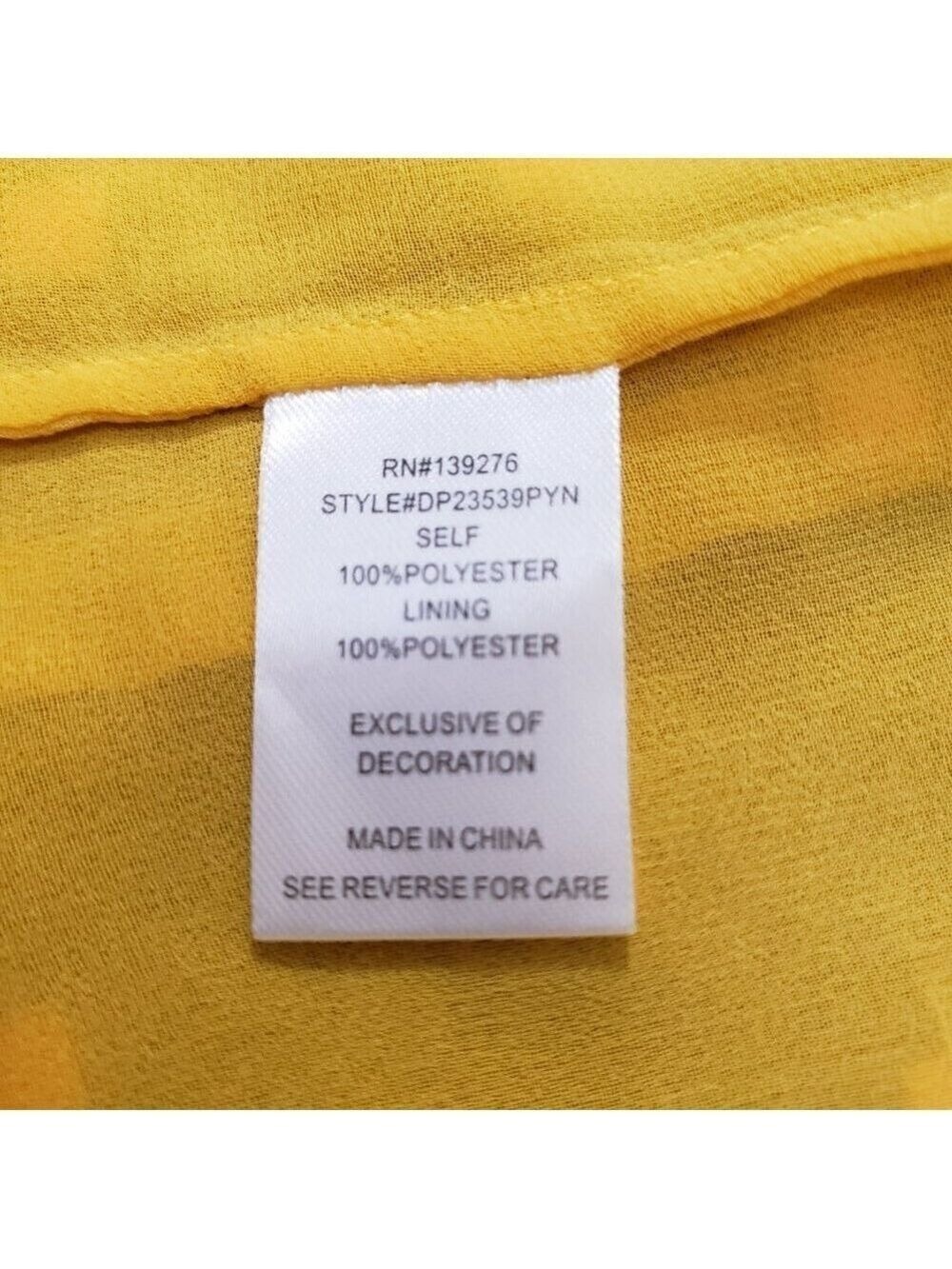 Daniel Rainn Yellow Swiss Dot Blouse PM Ruffle Sleeve Boho Top - Picture 7 of 11